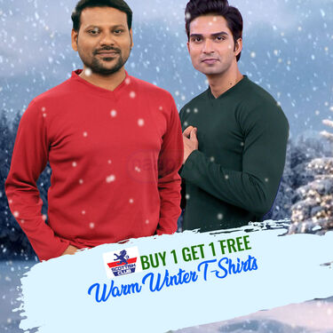 Stylish Full Sleeves V Neck T-Shirts BOGO (2VT1)