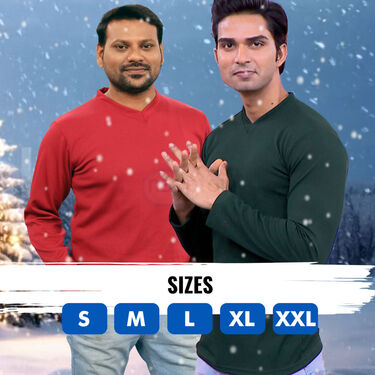 Stylish Full Sleeves V Neck T-Shirts BOGO (2VT1)