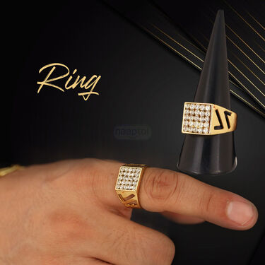 Golden Watch + Chain + Bracelet + Ring (MGWCBR12)