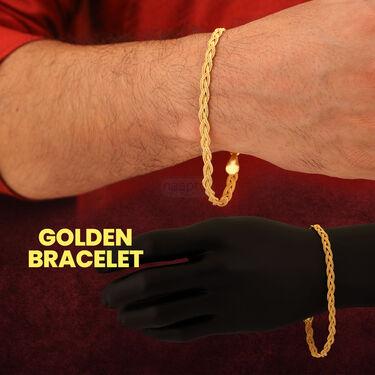Golden Watch + 2 Chain + Bracelet + Ring (MGW2CBR5)