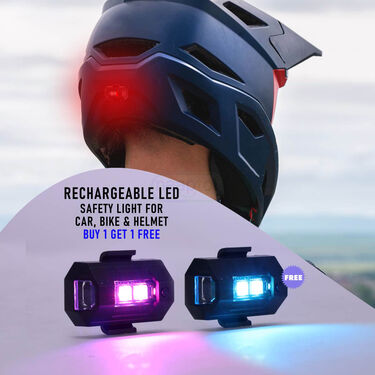 Rechargeable LED Safety Light For Car Bike And Helmet Buy 1 Get 1 Free (SRM)