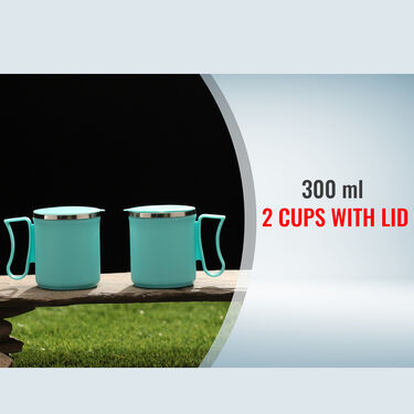 12 Hours Hot & Cold Insulated Flask + 2 Cups & Snack Plates (1F2C2SP)