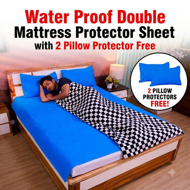 Water Proof Double Mattress Protector Sheet with 2 Pillow Protector Free (DMP8)