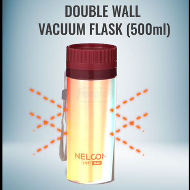 Hot Or Cold Insulated Flask (500 ml) + 2 Double Wall Cup (1F2C4)