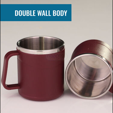 Hot Or Cold Insulated Flask (500 ml) + 2 Double Wall Cup (1F2C4)