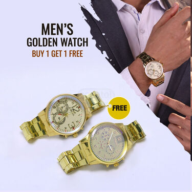 2 Mens Golden Watch (2MW15)