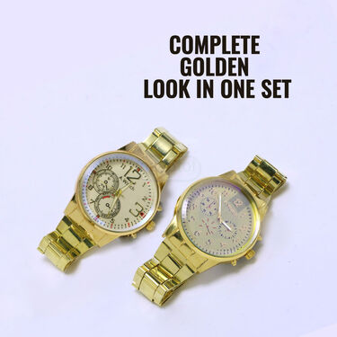 2 Mens Golden Watch (2MW15)