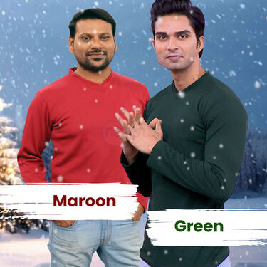 Stylish Full Sleeves V Neck T-Shirts  BOGO (2VT1)
