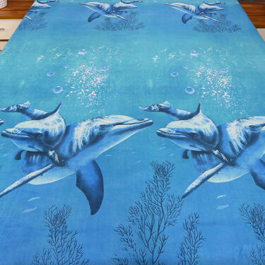 Dolphin Print Double Bedsheet (DBS1)