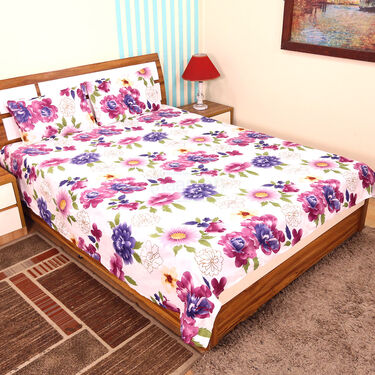 Pack Of 8 Multi Colour Double Bed Sheets With 16 Pillow Covers (8BS54)