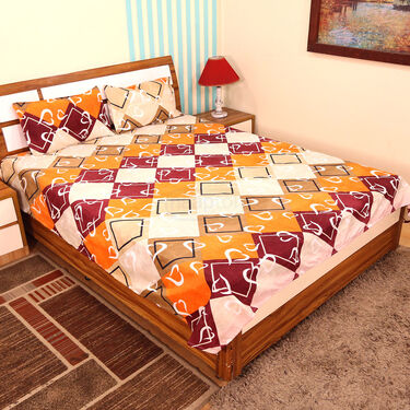 Pack Of 8 Multi Colour Double Bed Sheets With 16 Pillow Covers (8BS54)