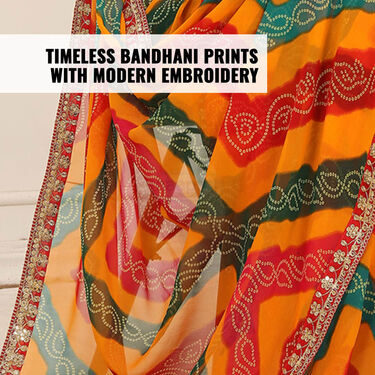 Designer Bandhini Saree With Fully Embroidered Designer Blouse (BDS1)