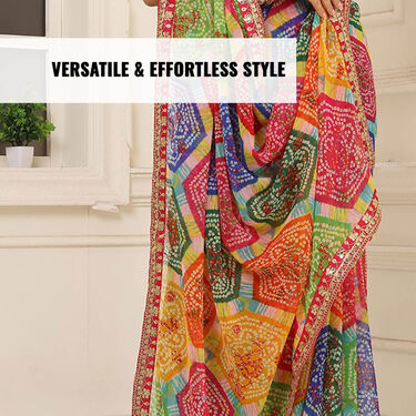 Designer Bandhini Saree With Fully Embroidered Designer Blouse (BDS1)