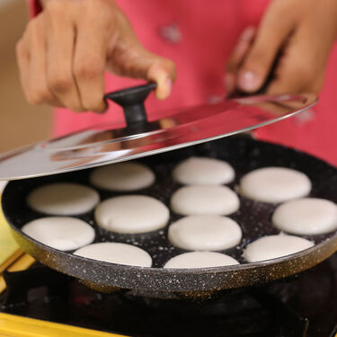 Big Non-stick Dosa Tava + 12 Cavity Appam Patra + 8 Cavity Idli Stand (1PT1AP1)