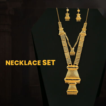 Golden Grand Necklace Set + Bracelet + Ring (LNBR1)