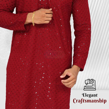 Mens Kurta with Golden Rope Chain And Bracelet Pick Any 1 (K1L3)