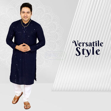 Mens Kurta with Golden Rope Chain And Bracelet Pick Any 1 (K1L3)