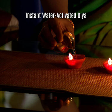 Electric LED Diya + 4 Water Sensor Magic Diya (L42)