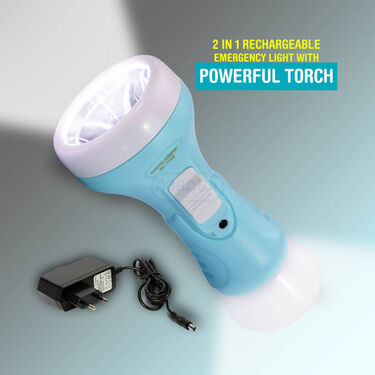 2 In 1 Rechargeable Emergency Light With Powerful Torch (L57)