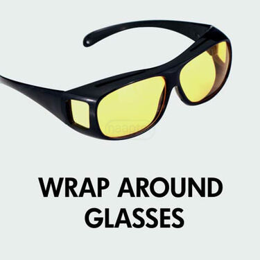 HD Night Vision Wrap Around Glasses With Free Key Chain Light (NVL1)