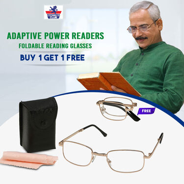 Adaptive Power Readers Foldable Reading Glasses - Buy 1 Get 1 (ORG2)