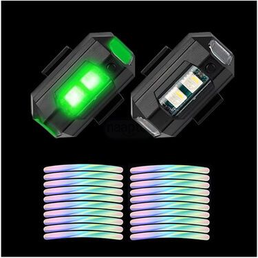Combo of Super Bright Safety Blinkers Pack of 2 + Tyre Reflectors Pack Of 20 (SBLP20)