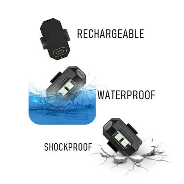 Rechargeable LED Safety Light For Car Bike And Helmet  Buy 1 Get 1 Free (SRM)