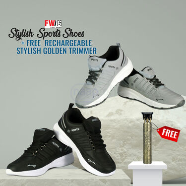 Pick Any 1 Stylish Sports Shoes + Free Rechargeable Stylish Golden Trimmer (SSC12)