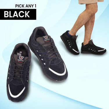 Pick Any 1 Sports Shoes With Heel Pads + Free Stylish Watch & Sunglasses (SSC1)